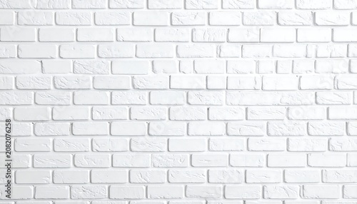Clean White Brick Wall Texture with Horizontal Pattern in Minimal Interior Background