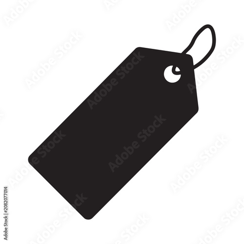 Black Tag Silhouette On White Background Simple Graphic Design