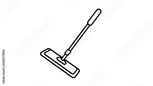 Flat mop icon on white background.