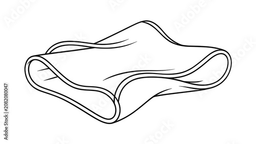 Folded cloth illustration on white background.