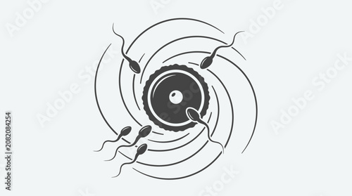 Photos Fertilization Concept: Sperm Cells Approaching Egg Cell