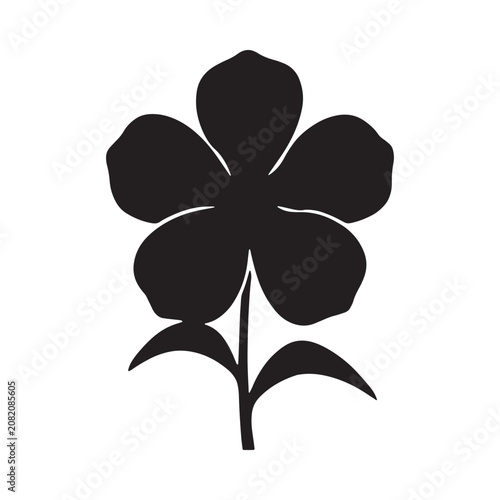 Floral silhouette against a white background a simple botanical shape