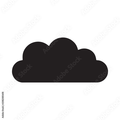 Cloud silhouette against a white background simple monochrome shape