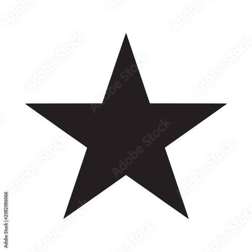 Five pointed Star Silhouette On White Background