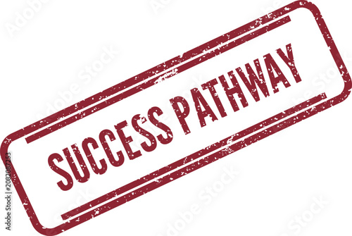 Red distressed rubber stamp indicating a clear success pathway on a simple white background