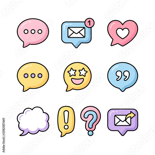 chat bubble icon set