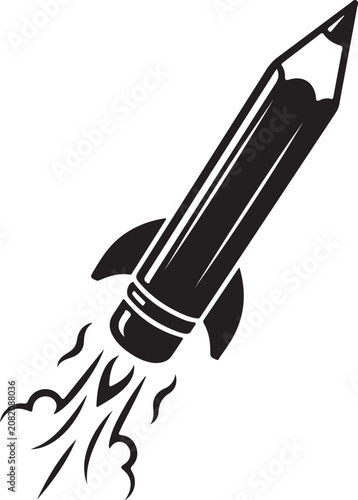 Launch Pencil Illustration for Academic Creativity and Learning Concept Vector