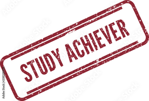 Tableau sur toile Red distressed rubber stamp marking a successful study achiever on a clean white