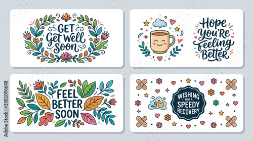 Fotografía Get well soon messages with floral accents