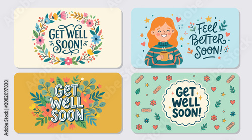 Fotografie Get well soon message cards collection