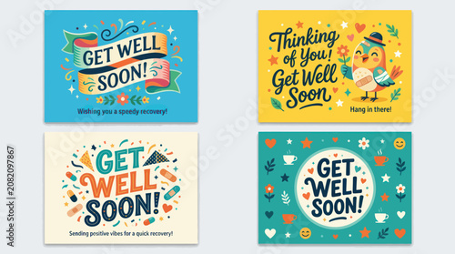 Bild auf Leinwand Get well soon messages and graphics