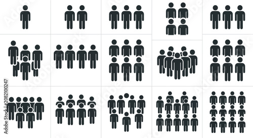 Group of people icons, illustrating teamwork, diversity, and team building