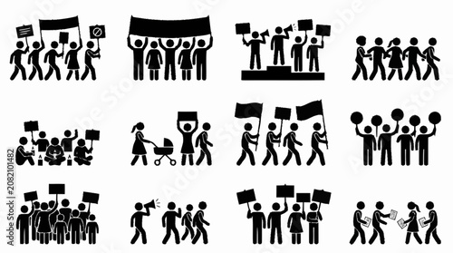 Protest, Demonstration, Crowd, People, Marching, Banner, Sign, Megaphone, Activism, Unity, Movement, Crowd