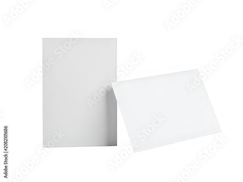 Two plain white rectangular envelopes in different sizes