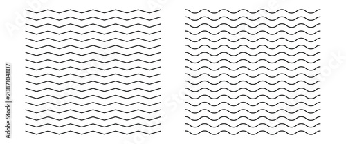 Wave icon. flat and simple see wave vector. vector illustration.   Wave zigzag line simple thin to thick element decor design vector or single ripple curve zig zag. eps10.
