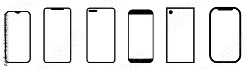 Photos Smartphone Mockup Frame Collection with Modern Mobile Screen