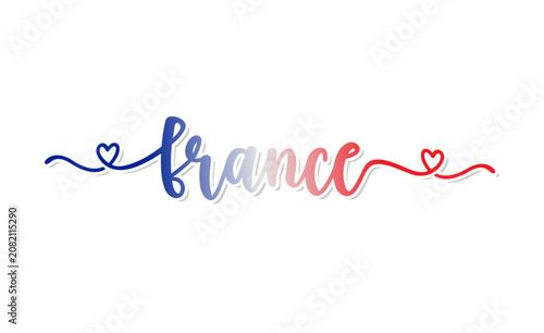 Love France Typography Design Template Inspiration, Vector Illustration
