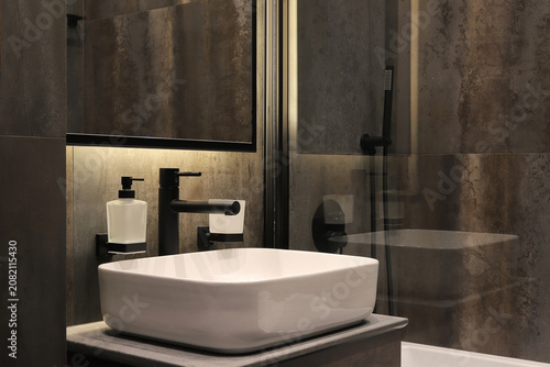 Modern bathroom sink detail design