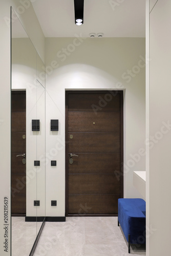 Entrance door inside an apartment interior