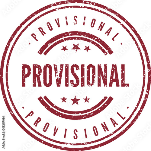 фотографія Red grunge rubber stamp showing the important word provisional clearly
