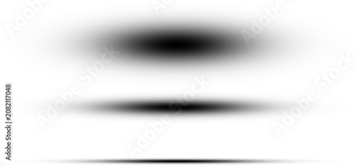 Fotografie Set of three soft black oval shadows for design elements