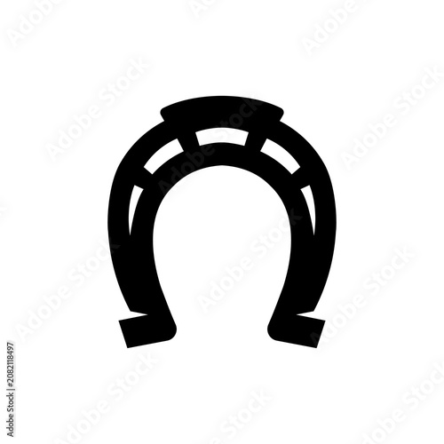 Doodle horseshoe vector drawing template, Traditional good luck symbol