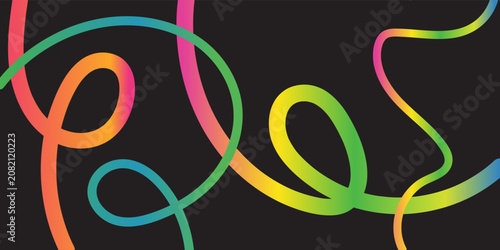 Neon Gradient Circle Lines on Dark Abstract Background