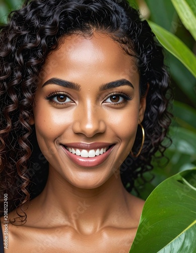 Mujer de belleza natural con maquillaje natural y piel perfecta. Retrato de estudio concepto de frescura femenina, confianza, cuidado personal y facial