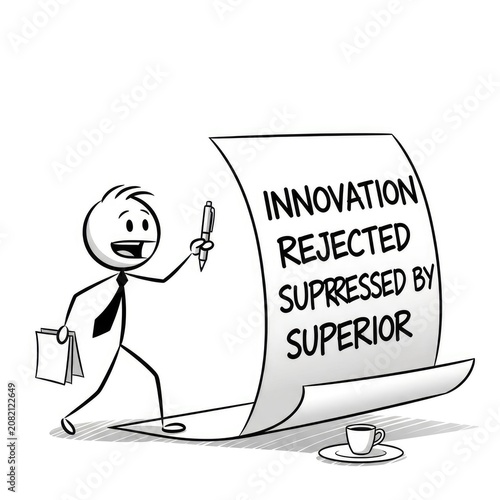 Rejected Businessman with Innovation Concept.