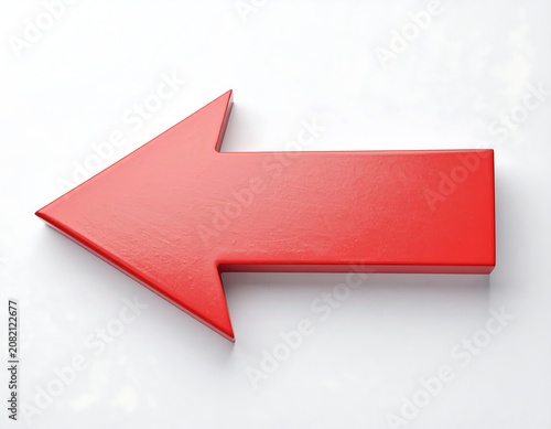 Red Arrow Pointing Left/Isolated on White