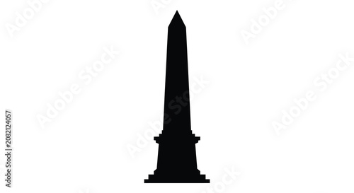 Foto Obelisk Monument Silhouette Against A White Background A Dark Shape