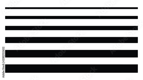 Vászonkép Set of black horizontal lines with different thickness