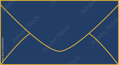 Luxury Blue and Gold Envelope Vector Icon Set, Minimalist Mail Line Art for Invitation Design