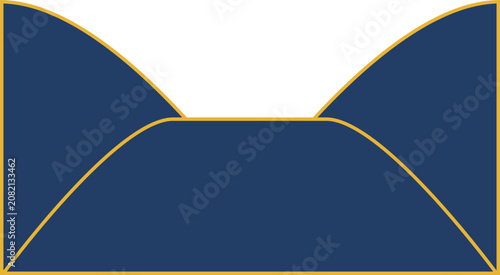 Luxury Blue and Gold Envelope Vector Icon Set, Minimalist Mail Line Art for Invitation Design