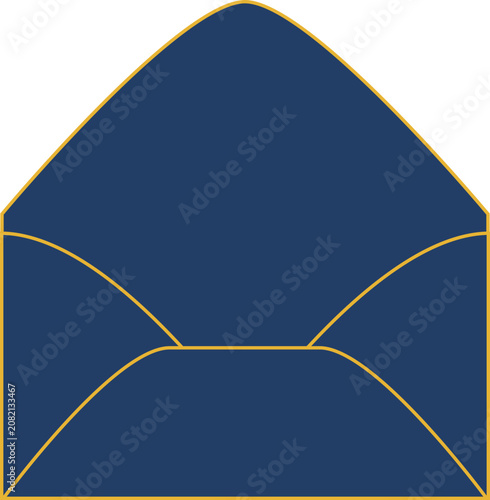 Luxury Blue and Gold Envelope Vector Icon Set, Minimalist Mail Line Art for Invitation Design