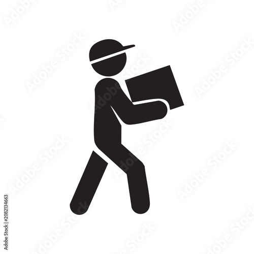 Courier Boy Pictogram Icon Vector Illustration.