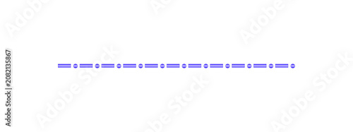 Tableau sur toile Blue Morse Code Style Dash and Dot Horizontal Line Divider