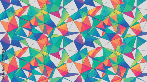 Vibrant Low Poly Triangle Seamless Pattern Background with Colorful Geometric Shapes for Modern Abstract Design Projects.