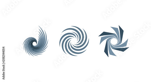 Abstract Swirling Blue Spiral Design Elements.