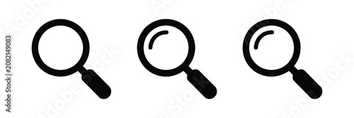 Canvastavla Magnifying glass vector icons featuring search, zoom, focus, inspection, navigat
