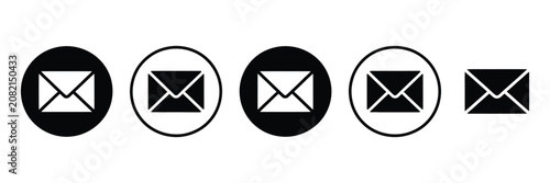 Quadro em tela Mail vector icons with email, envelope, messaging, contact, inbox, outgoing, inc