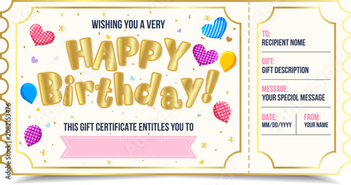 Premium Gold Birthday Celebration Gift Voucher