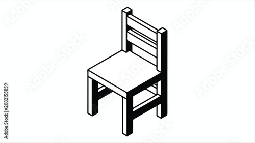 A black silhouette illustration of a chair with a backrest