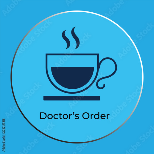 Minimalist Doctor's Order Coffee Cup Logo Vector Template