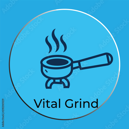 Minimalist Portafilter Coffee Logo Template with Steam and Circle Frame