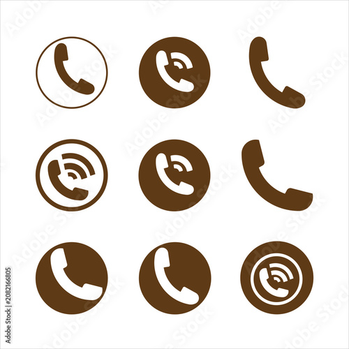 Konstfotografi PrintCall icon silhouette, business hotline communication and default smartphone
