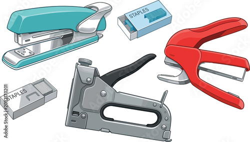 Fotografi Professional binding and stapling tool collection including manual staple gun de