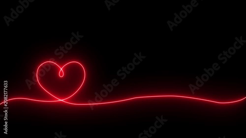 vibrant luminous neon animation featuring a glowing hand heart icon and a broken heart symbol pulsing like a heartbeat on a black background 4k video animation.
