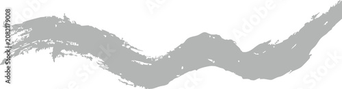 Photos grey wavy brushstroke on white background with textured uneven edges and varying