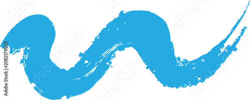 Принти на полотні blue curved brushstroke with textured wave-like appearance and varying thickness